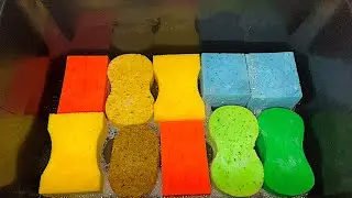 {ASMR} COLORFUL SPONGES SQUEEZING • DETERGENT FOR CERAMIC • SUDSY BUCKET