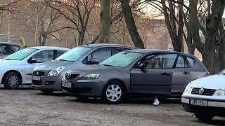 Blonde girl run over my hand and orange with Mazda 3 (1180kg)
