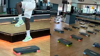 Aerobic class and Step with Coach George weah🏋️💯@zumbaclass.mirapham  @LeslieSansonesWalkatHome​ 