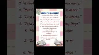 Slogans on reading day| Reading day slogans in English |Best slogans for reading day| reading day