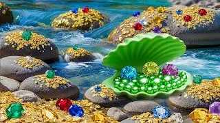Claiming luck and big money: Boy digs river to cling to become a gold mine pearl!