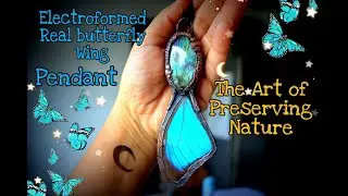 Electroformed Real Butterfly Wing Pendant | Labradorite Crystal pendant Tutorial | DIY JEWELRY