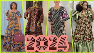 Mod&egrave;les Africaine 2024: Best model longue Robe Pagne Femme/Bazin / Ankara Styles Maxi Dress ⭐TOP 8
