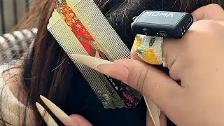 Fine-Tooth Comb Scalp Cleaning & Dandruff Removal ASMR