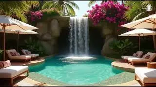 Waterfall Sound - Sunmist Retreat: Tropical Canopy, Cascading Bloom, Sparkling Pool,
