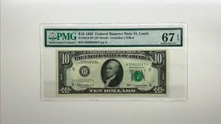 A Few Fair Banknotes - US $10 1963 Federal Reserve Star Note (2016-H*) in PMG 67 EPQ