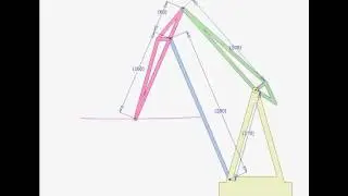 Four-bar linkage crane