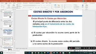 EJEMPLO 1 MÉTODO DE COSTEO POR ABSORCIÓN  Y VARIABLE