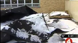 Portion of roof blows off school