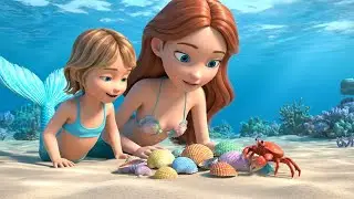Little Mermaid Explores the Shells 🧜&zwj;♀️🐚 | 3D Animated Nursery Rhyme for Kids