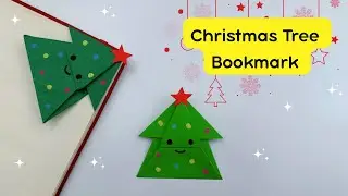 DIY Paper Christmas Tree Corner Bookmark / Bookmark Making / Origami Bookmark / Paper craft