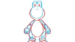 How to draw Yoshi under two minutes!!!