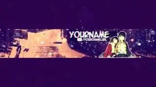 Free YouTube Anime Banner Template - Download PSD : Boku Dake ga Inai Machi