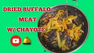 COOKING DRIED BUFFALO MEAT AND CHAYOTE AT HOME #simplecookingrecipe #sukuti #cookingvlog #mokskyfc