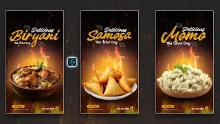 Delicious Food Social Media Instagram Story Banner Design in Photoshop Tutorial