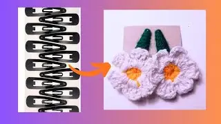 Boring hair clip convert into beautiful hairclip 😱#fashion #crochet 