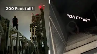 Free climbing an ACTIVE grain elevator.