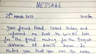 Message writing to your best friend ll how to write message in school HOME WORK ll easy simple trick