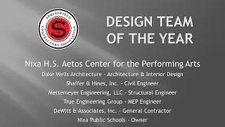 2023 SCA Design Team of the Year - Nixa HS Aetos Center for the Performing Arts