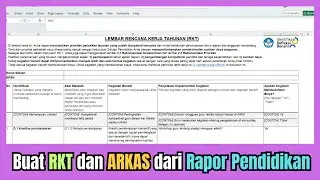CARA BUAT RKT DAN ARKAS DARI RAPOR PENDIDIKAN