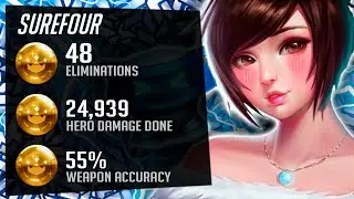 Surefour Carry McCree and Mei - 48 elims! [ Overwatch Seasom 30 Top 500 ]