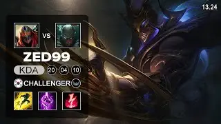ZED99 Zed vs Pyke Mid - KR Challenger - Patch 13.24 Season 13