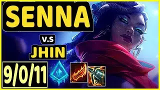 SENNA vs JHIN - 9/0/11 KDA BOTTOM ADC CHALLENGER GAMEPLAY - EUW