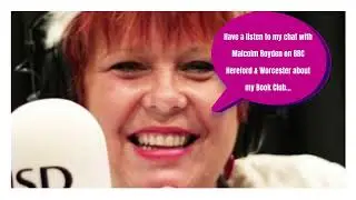 Sue Atkins chatting to Malcolm Boyd ob BBC Radio Hereford & Worcester about her Book Club
