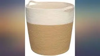 M Size Blue White Laundry Basket with Handles Toy Basket Clothes Hamper Home Decor review