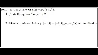 Exercice Applications ,injectives,surjectives et bijectives.