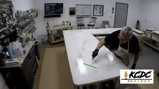 Creating a simple yet elegant white marble using Stone Coat Countertop epoxy! | KCDC Designs