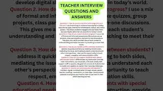 Teacher Interview Questions and answers | How to Pass Your Teacher Job Interview
