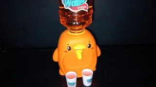 3 Minutes Satisfying with Unboxing Orange Duck Water Dispenser with Strawberry Juice
