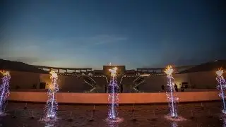 WATER FEATURE WITH INTERACTIVE FOUNTAIN FLAME BY WATERMASTER
