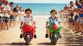 ⚽ This Race Between Ronaldo’s Son & Messi’s Son Broke the Internet