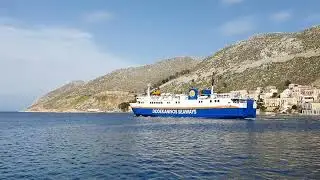 Dodecanese Seaways Ferry Leaving Symi Island, Greece