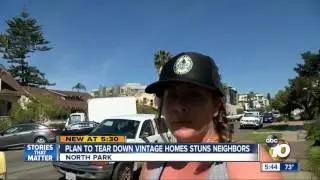 Plan to tear down vintage homes stuns neighbors