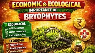 Economic and ecological importance of bryophyte | Soil formation | Water retention |Nutrient cycling