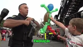 Community Cheers: Police Officers Connect with Smiles at Event #shorts