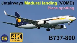 4k Jet airways | Madurai airport | மதுரை விமான நிலையம் | VOMD | Landing | B738 | Plane spotting |