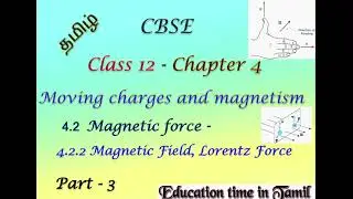 Class-12 physics in Tamil Chapt -4 Moving charges & Magnetism part -3 Magnetic field, Lorentz Force 