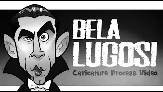 Bela Lugosi (Dracula) Caricature art drawing process tutorial