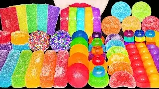 ASMR RAINBOW DESSERTS *FRUIT SNACK JELLY, STRAWBERRY GUMMY 달콤한 딸기 젤리 먹방 모음 MUKBANG COMPILATION