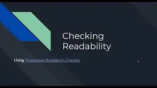 Training: Checking Readability Scores