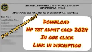 How to Download HP TET Admit Card 2024 Online? | Easy Steps | Pulse #hptet2024