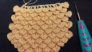 How to crochet Dragon skin in straight line