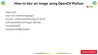 How to blur an image using OpenCV Python