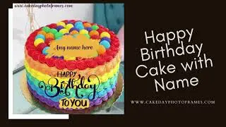 happy birthday cake with name and image edit