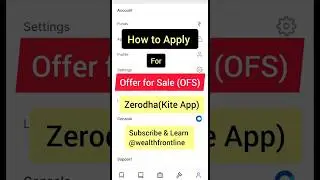 How to apply for OFS on Zerodha || #nlcindiaofs || Share Market News 11March2024
