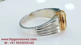Yellow Sapphire Gold/Silver Combination Ring Best Jyotish Quality Gemstone In India/Ahmedabad
